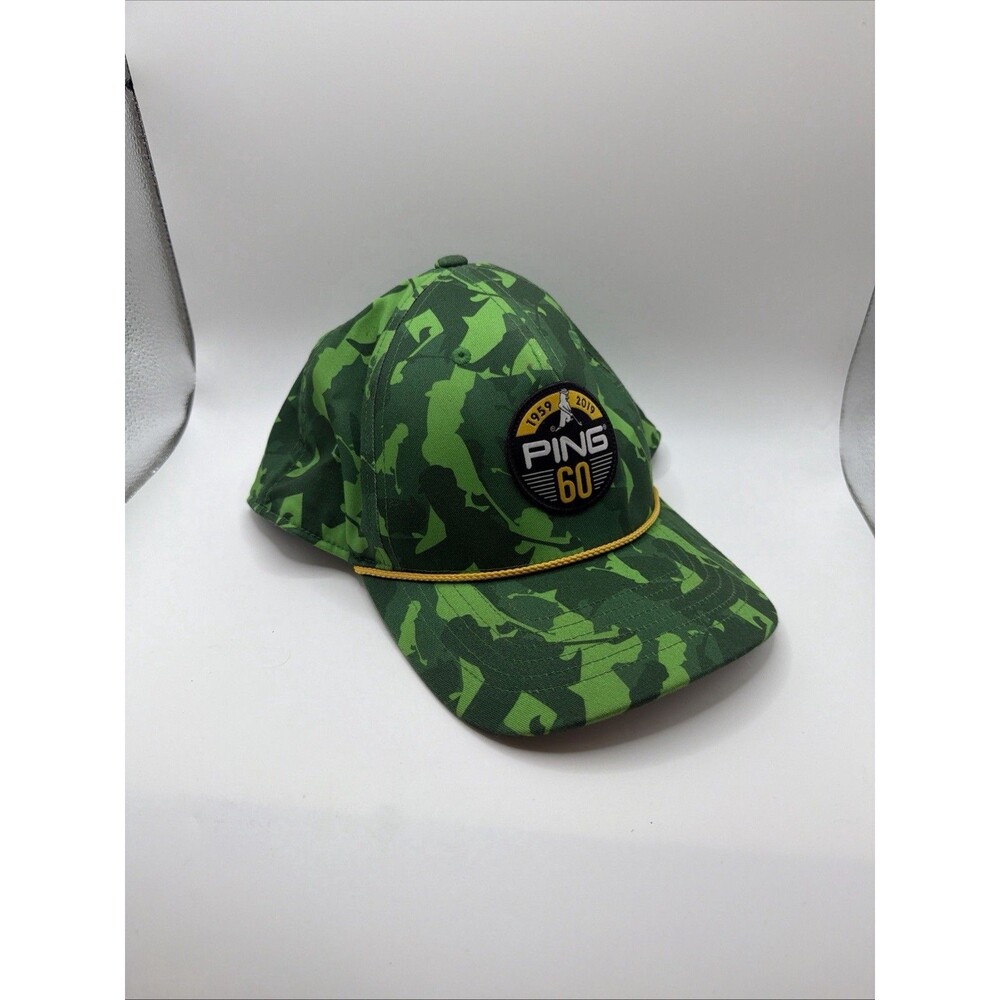 Used Ping 110 One Ten Flexfit Tech 60 1959-2019 Green Camo Snapback Hat